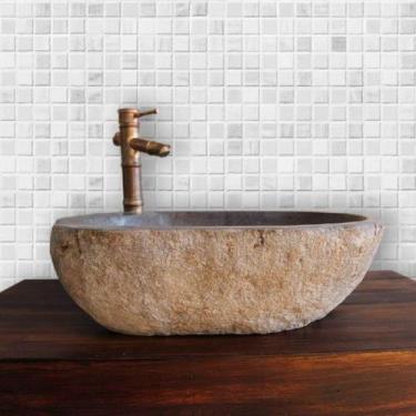 Imagem de Papel de Parede Autocolante Pastilhas em Tons de Cinza 270 - Inove Pap