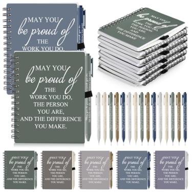 Imagem de Honoson 30 conjuntos de cadernos de agradecimento de funcionários com caneta esferográfica, mini caderno de inspiração espiral, presente de Natal em massa para funcionário, colega de trabalho e
