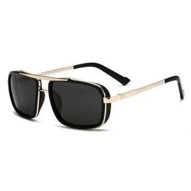 Imagem de Óculos de Sol Masculino Aviador Quadrado - Lentes UV400 - Estilo Punk,