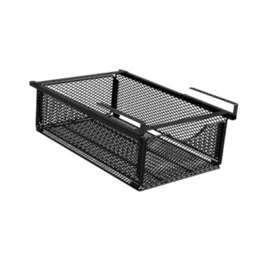 Imagem de WeiLaiKeQi Sob cesta de armazenamento de puxar prateleira, organizador do armário, sob cesto suspenso de armário para cozinha, casa, armário, quarto, armário, Preto