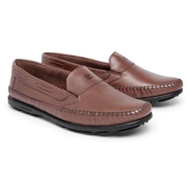 Imagem de Mocassim Masculino de Couro Legítimo Scarpazi Havana 905H, 45