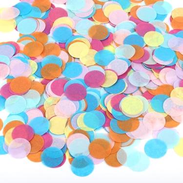 Imagem de Zkptops 15.000 Peças De Confetes Coloridos Para Mesa, 1 Polegada, Papel Seda Redondo Premium A Granel Balões, Casamento, Chá Panela, Festa Bebê, Aniversário, Decoração Unicórnio, 5,3 Oz