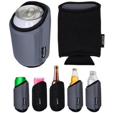 Imagem de TahoeBay Universal Blank Can Coolers (Pacote Com 8) Mangas Isoladas De Neoprene 4 Em 1 Para Latas E Garrafas Cerveja 12 Oz, Finas, Bebidas 16 Água, Blanks Sublimação, Vinil, Dtf (Carvão/Preto)