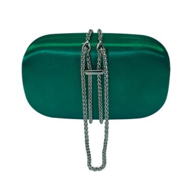 Imagem de HUANG ZHUANG Elegante bolsa de veludo cetim noite bolsa feminina bolsa de festa bolsa de noiva para casamento baile formal, Verde