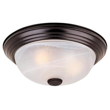Imagem de Designers Fountain Luminária de teto moderna de 2 luzes de montagem embutida de 33 cm, persiana de vidro de alabastro, para quarto, corredor, iluminação de sala interna, aço durável, fácil instalação,