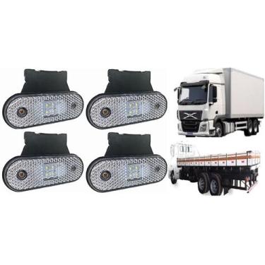 Imagem de Kit 4 Lanterna Led Cristal Lateral Báu Carroceria Carreta 12/24v KLX -