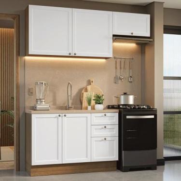 Imagem de Armário de Cozinha Compacta 180 cm Vik Madesa 02, Rustic/Branco