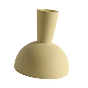 Imagem de IEUDNS Vaso de cerâmica para flores, vaso de plantas, exposição multifuncional, de porcelana, arranjo de flores para decoração de sala de estar e entrada, Amarelo