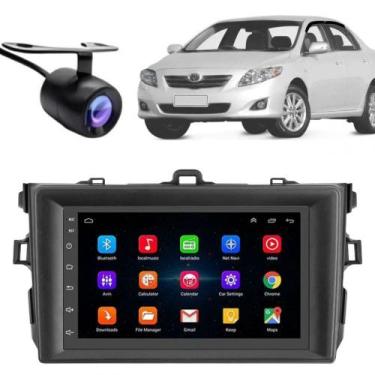 Imagem de Central Multimidia Android Auto Toyota Corolla Moldura + Câm Cinza - F