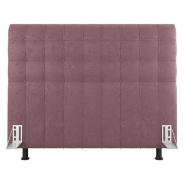 Imagem de Cabeceira Cama Box Solteiro Dahlia 90Cm Com Frame Veludo Rosê - Abmaza
