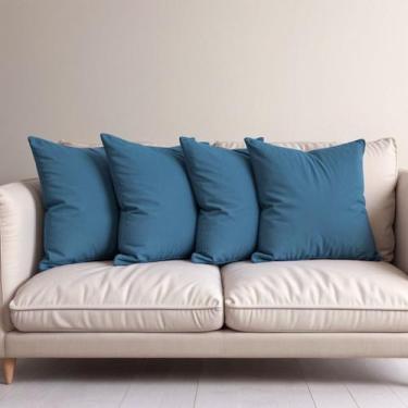 Imagem de 4 Capas Almofadas Veludo Sofa Tons Cores 45x45 - Art in Decor, Azul
