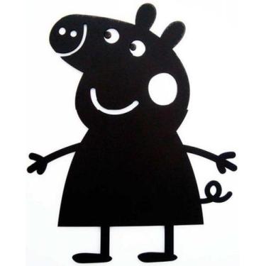 Imagem de aplique de Peppa pig em MDF com fita dupla face decoração quadro perso
