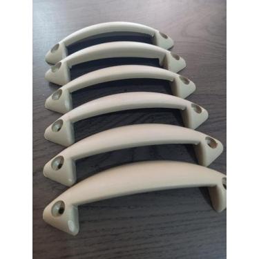 Imagem de Kit 6 pés cinza para cama box com 13 cm de altura e 6 Puxadores de Gav