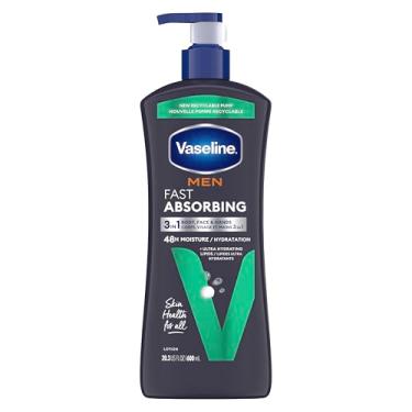 Imagem de Vaseline Men Loção 3 em 1 para rosto, mãos e corpo para homens, para pele seca, absorve em apenas 15 segundos para pele hidratada 575 g