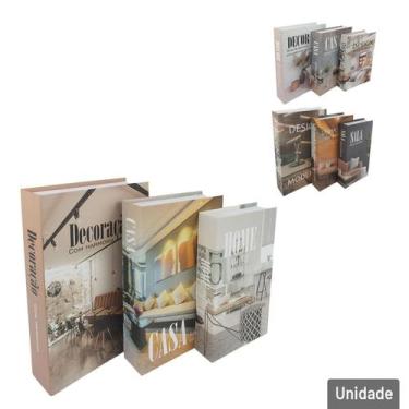 Imagem de Caixa Decorativa Livro 3 Peças Estampass - Tudo em Caixa - Genérico