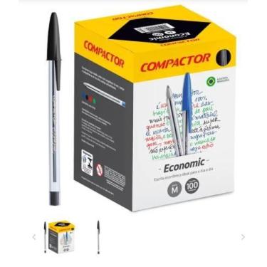 Imagem de Caneta esferografica de cor preta economic compactor