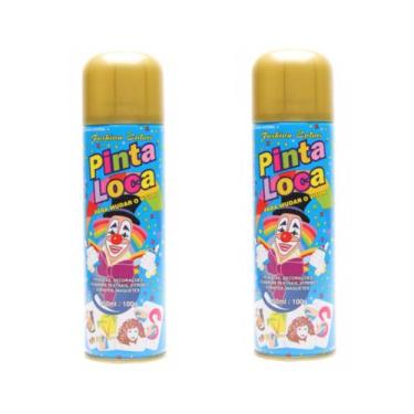 Imagem de Cabelo Maluco Kit 2 Tintas Spray Pinta Loca Ouro - 150ml - Aspa