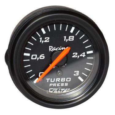Imagem de Manômetro Mecânico Pressão Turbo 0-3kgf/cm² 52mm Preto - Willtec