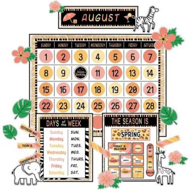 Imagem de Conjunto de quadros de avisos Safari Jungle Animal Calendar ZOIIWA