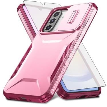 Imagem de Asuwish Capa de celular para Samsung Galaxy A26 5G com protetor de tela de vidro temperado e capa de câmera deslizante fina, resistente, híbrida, à prova de choque, acessórios rígidos A 26 26A LTE