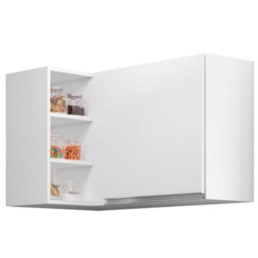 Imagem de Aereo Canto Cozinha Armário Reto Nicho Adega 1 Porta Madeira Branco - 