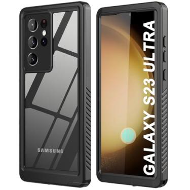 Imagem de ZWWADR Capa protetora de tela integrada à prova d'água para Samsung Galaxy S23 Ultra [corpo inteiro à prova de choque] [3 m militar à prova de choque] Capa de telefone subaquática à prova de poeira