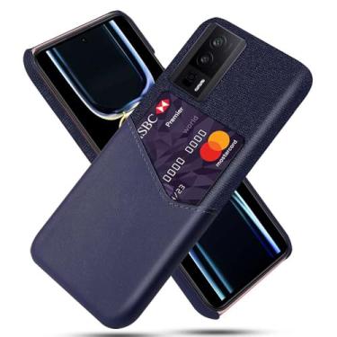 Imagem de Capa para Xiaomi Redmi K60 PRO,Tela e tampa de couro PU,Antideslizante,360°cobertura completa à prova de choque com 1 slot de cartão atrás,Prevenção de queda-Blue