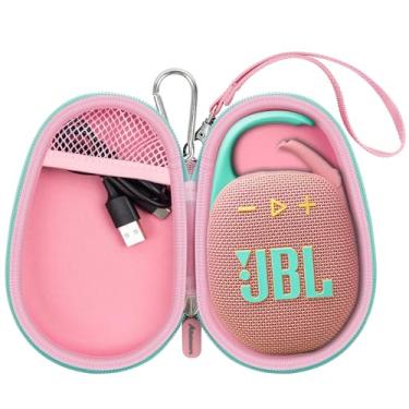 Imagem de Againmore Substituição De Capa Para Alto-Falante Compatível Com Jbl Clip 5/4, Bolsa Protetora Armazenamento Alto-Falantes Bluetooth, Serve Apenas Carregador E Decodificador Usb (Rosa)