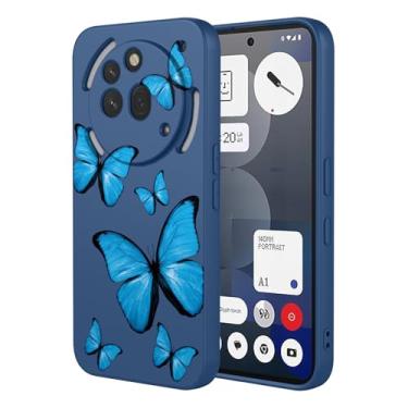 Imagem de KOARWVC Capa para Nothing Phone 3a Pro, A059P design de padrão de borboleta fofa capa protetora fina de TPU macio para celular 3a Pro borboleta azul