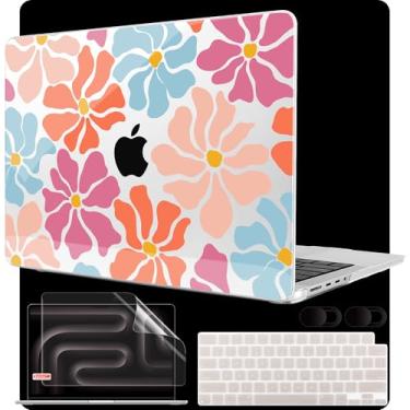 Imagem de MEEgoodo Capa para M4 MacBook Pro 16 polegadas 2024 2023 2021, serve para modelos A3403/A3186/A2991/A2780/A2485 M3 M2 M1 Pro/Max Chip, capas rígidas para laptop com teclado e câmera, estilo