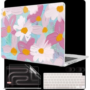 Imagem de MEEgoodo Capa para M4 MacBook Pro 16 polegadas 2024 2023 2021, serve para modelos A3403/A3186/A2991/A2780/A2485 M3 M2 M1 Pro/Max Chip, capas rígidas para laptop com teclado e câmera, plantas