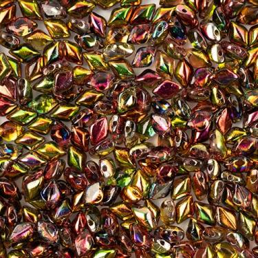 Imagem de Matubo Tcheco Gemduo 2 furos, cristal mágico vermelho amarelo, 50 g