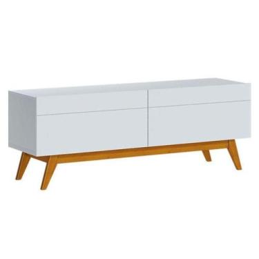 Imagem de Rack Bancada Classic 2 Gavetas Branco Acetinado - Imcal - IMCAL MÓVEIS