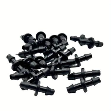 Imagem de Pacote com 50 conectores de acoplamentos farpados de irrigação por gotejamento de 1/10.2 cm para tubos de sistema de irrigação de jardim, peças de acoplamento de linha de gotejamento de aspersor