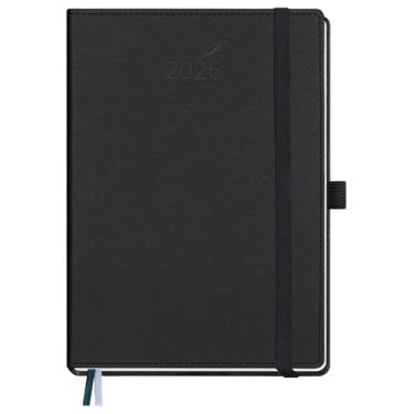 Imagem de BEZEND Agenda 2026 semanal e mensal (15,2 cm x 21,6 cm) calendário diário com horários e abas de hora em hora (janeiro a dezembro), notas e despesas, suporte para caneta, bolso interno, capa dura de