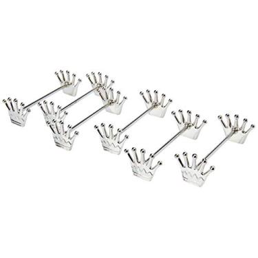 Imagem de Conjunto 6 Descansos P/talher De Zamac Silver Plated Crown 8cm Lyor Prata Único