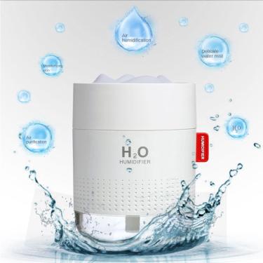 Imagem de 500ml USB H2O Umidificador Ultrassônico Snow Mountain Aroma Air Difusor com romantic night lamp humidificador Umidificadores