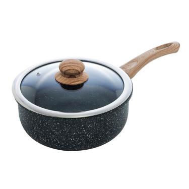 Imagem de Panela Wolff Granilite 20cm Indução Revestimento Cerâmico Tampa Vidro Preta
