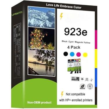 Imagem de Cartuchos de tinta High Pages 923 923e para impressoras HP OfficeJet Pro 8130 8135e 8138e 8139e 8120 8123 8122e OfficeJet Pro 8135e e 8139e sem fio All-in-One pacote com 4 (ciano magenta amarelo