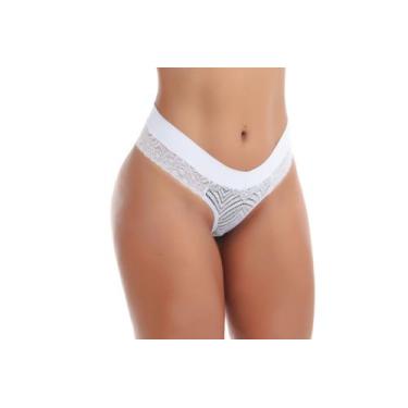 Imagem de Kit 6 Calcinhas de Renda Cós Microfibra Bumbum Sexy Lingerie 1014 . - 