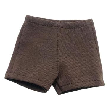 Imagem de YIJU Shorts de treino para boneca 1/6, fantasia de boneca em miniatura, vestimenta casual, mini calças curtas da moda para bonecos de ação de 12'', CafÉ