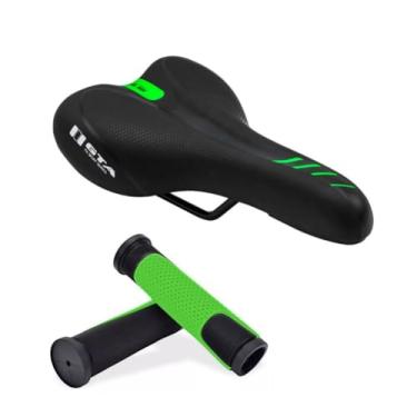 Imagem de Selim Speed Anatômico para Bicicleta Speed e MTB – Confortável, Resistente à Água, Fácil Instalação, Acompanha Par de Manoplas de Borracha(Verde)