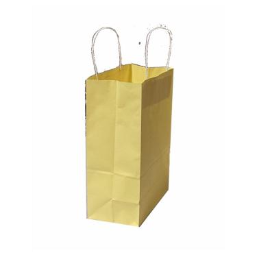 Imagem de Sacola Papel Kraft Amarela Alça Pap. Torc. 18x25x8 cm 10 un.