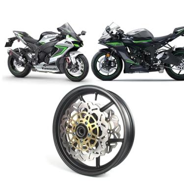 Imagem de Arashi Roda dianteira e discos de freio rotores para Kawasaki ER6N ER6F 2006-2015, Versy-s 650 2007-2014, Ninja ZX10R 2004-2005, Z1000SX 2011-2020, peças de motocicleta preto fosco