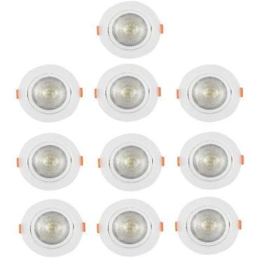 Imagem de Kit 10 Lâmpadas Led 5W Spot Redondo Embutir Bco Quente Biv - Tf