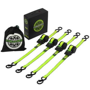 Imagem de Alças de catraca STARLEAPARTS retráteis, pacote com 4, 2,5 cm x 3,7 m