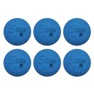 Imagem de Kit c/6 Bolas de Borracha Iniciação Número 8 - Silme, Azul