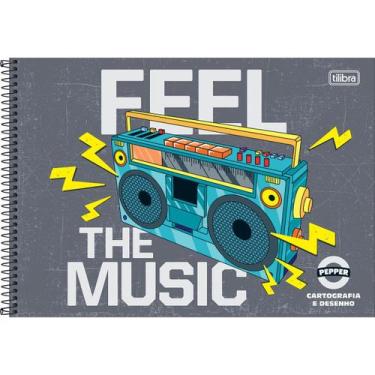 Imagem de Caderno de desenho Tilibra pepper espiral 80 folhas