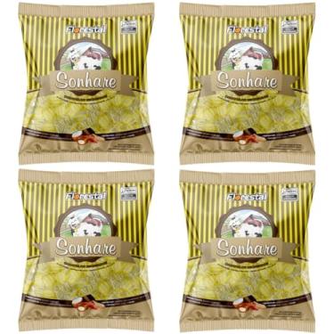 Imagem de 4 Pacotes Bala de Caramelo Recheada Leite Condensado 500g Sonhare Florestal