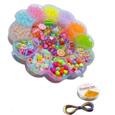 Imagem de Kit Miçanga Montagem Bijuteria Pulseira Colar Infantil 1500pçs Escolha